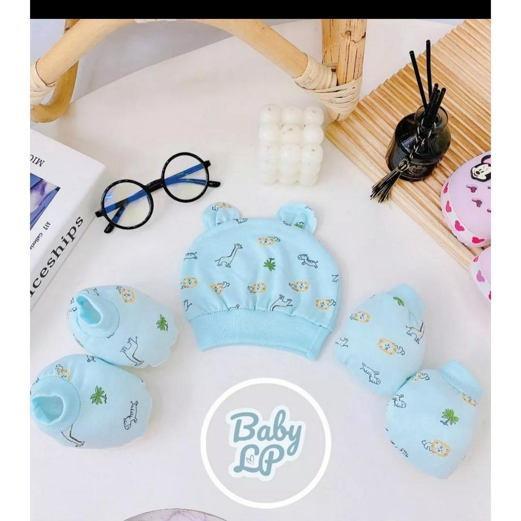 Set mũ bao tay chân cotton cho bé