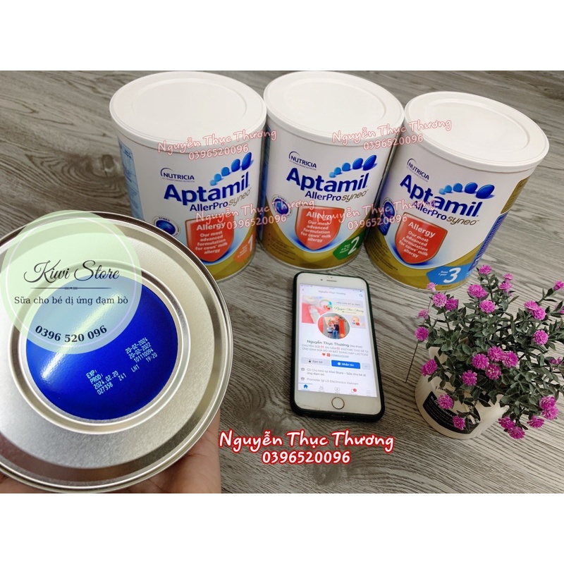 Sữa Aptamil Aller Prosyneo dành cho bé dị ứng đạm bò lon 900gr chuẩn bay air đủ bill