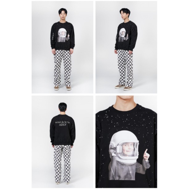 Áo Thun Dài Tay ADLV BABY FACE SWEATSHIRT BLACK SPACE TRAVEL