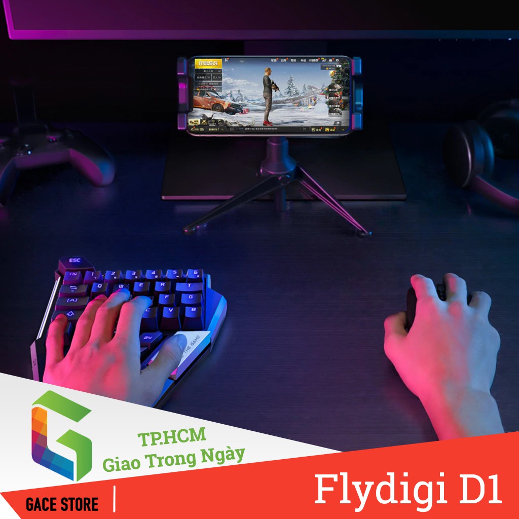 Combo Flydigi D1 + M1 | Combo Bàn phím cơ một tay Flydigi D1 dùng cho IOS, Android,PC và Chuột Flydigi M1