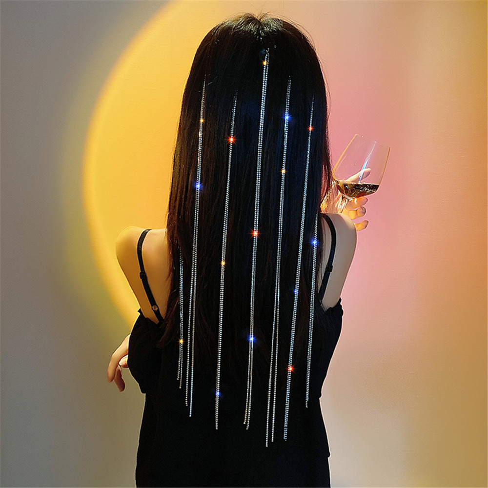 Kẹp Tóc Dây Đính Đá Lấp Lánh Phong Cách Hàn Quốc