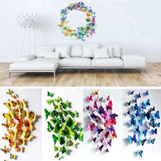 12 con bướm 3D dán tường để trang trí