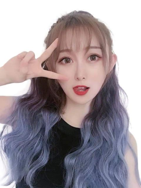 &lt;KÈM CLIP&gt; Ngoạm xù sóng nhuộm ombre n42