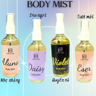 Body mist xịt thơm body LEECOME hương nước hoa siêu thơm lưu hương lâu, dưỡng ẩm cho da