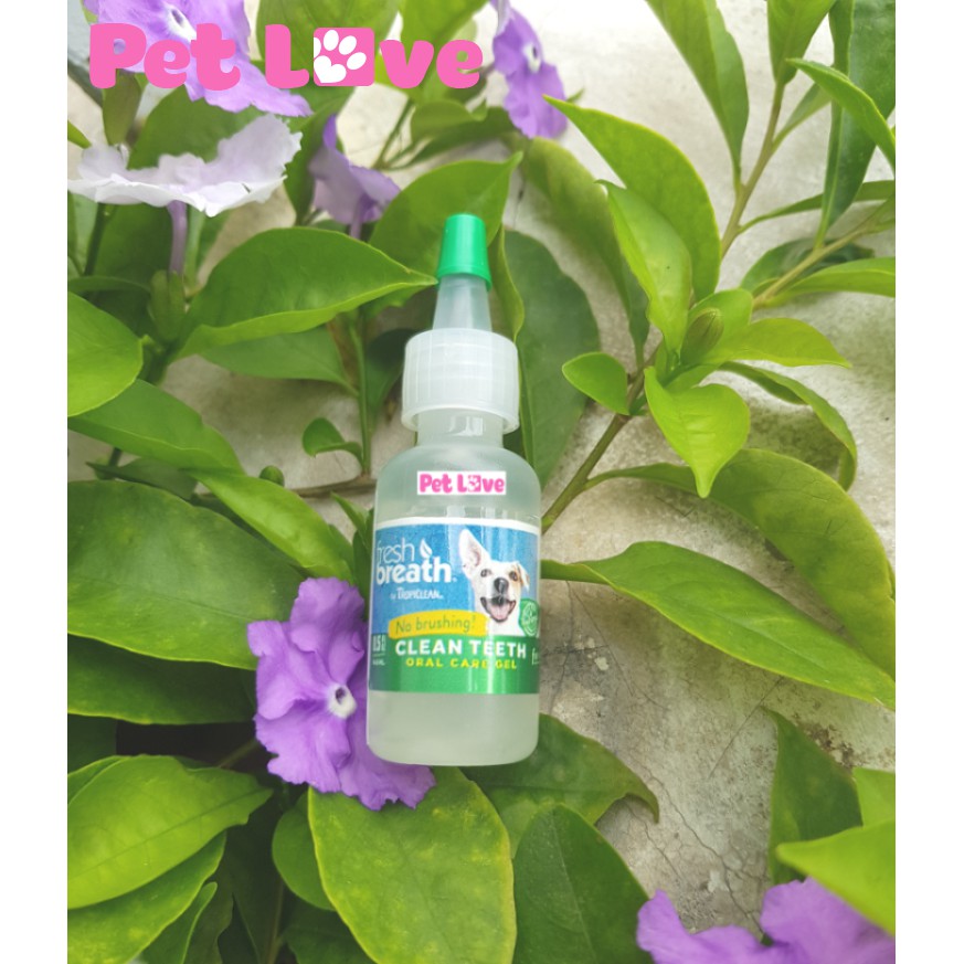 Gel mini vệ sinh răng miệng chó mèo, giảm cao răng, mùi hôi (TropiClean, Mỹ)