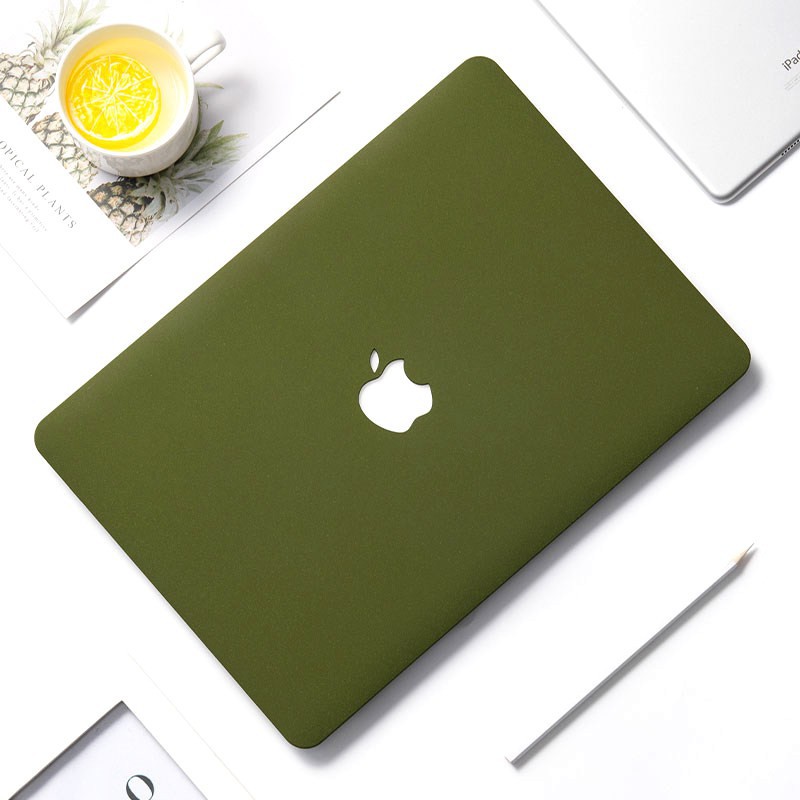 Combo 4in1 Case,Ốp Macbook Màu Xanh Rêu (Tặng Kèm Miếng Dán Màn Hình,Nút Chống Bụi,Kẹp Chống Gãy Sạc) | BigBuy360 - bigbuy360.vn