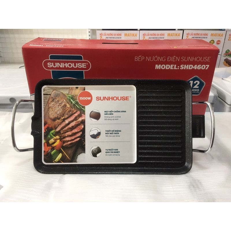 BẾP nướng điện không khói SUNHOUSE SHD4607 1500w Hàng chính hãng (miễn ship )