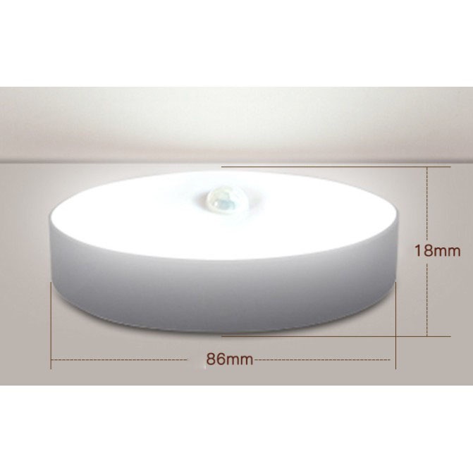 Đèn Led Tròn Cảm Biến Chuyển Động Dán Tường Sạc Pin (1W)