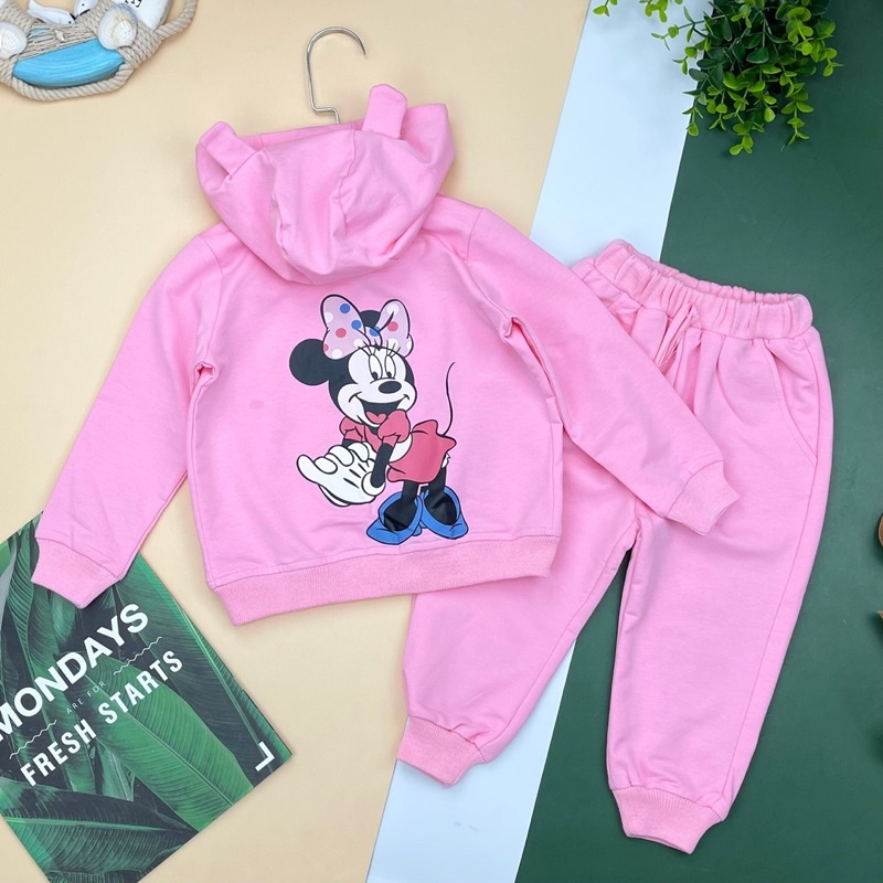 PVN531 Bộ nỉ  Mickey áo khoác Bé Trai, Bé Gái siêu cute có size 1-6.