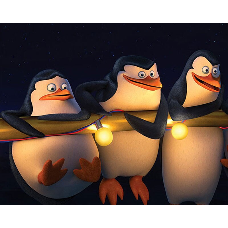 Bộ Tranh Đính Đá 5D Họa Tiết Chim Cánh Cụt Độc Đáo Kích Thước 40x30CM Diy Dùng Trang Trí