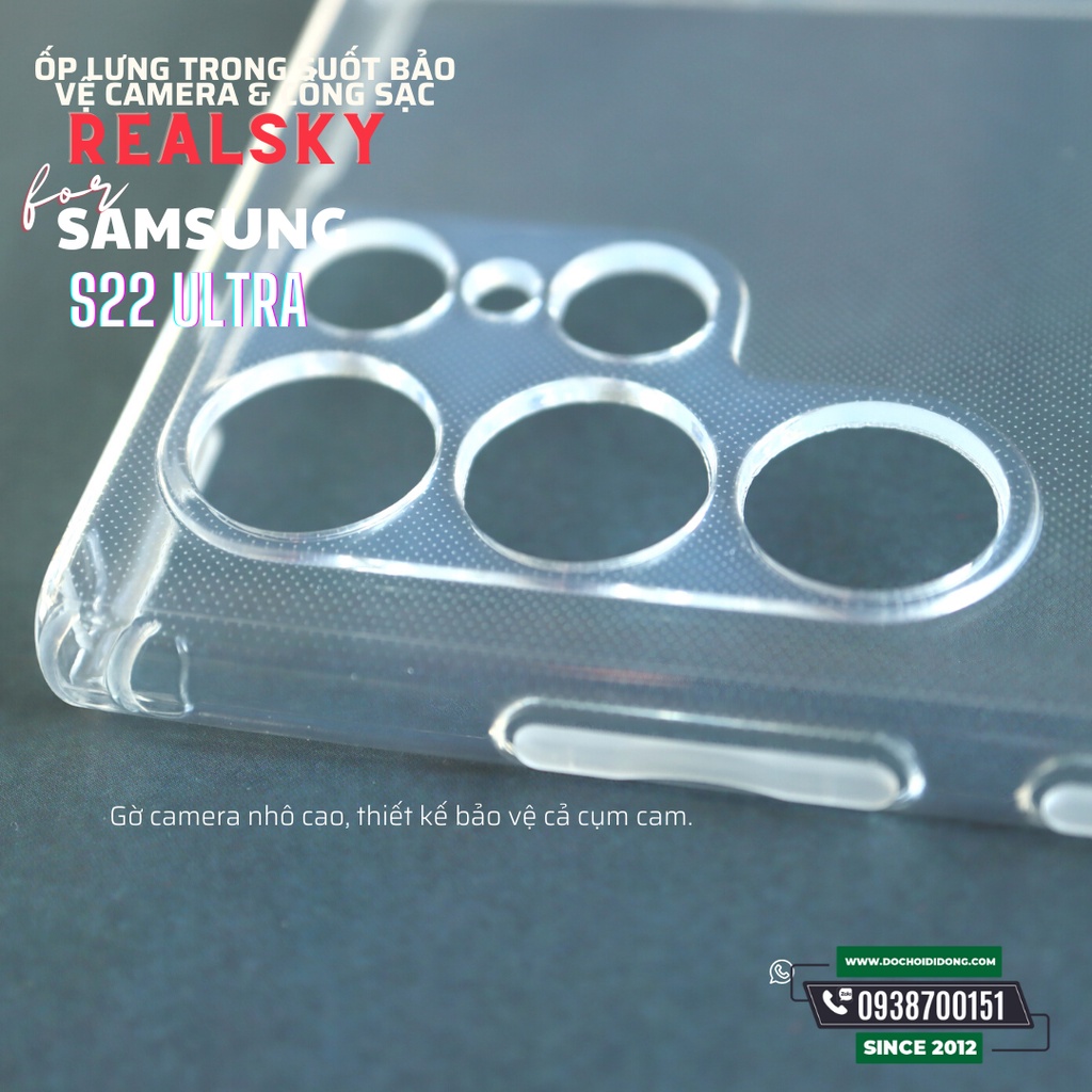 Ốp lưng Samsung S22 Ultra Realsky Dẻo Trong