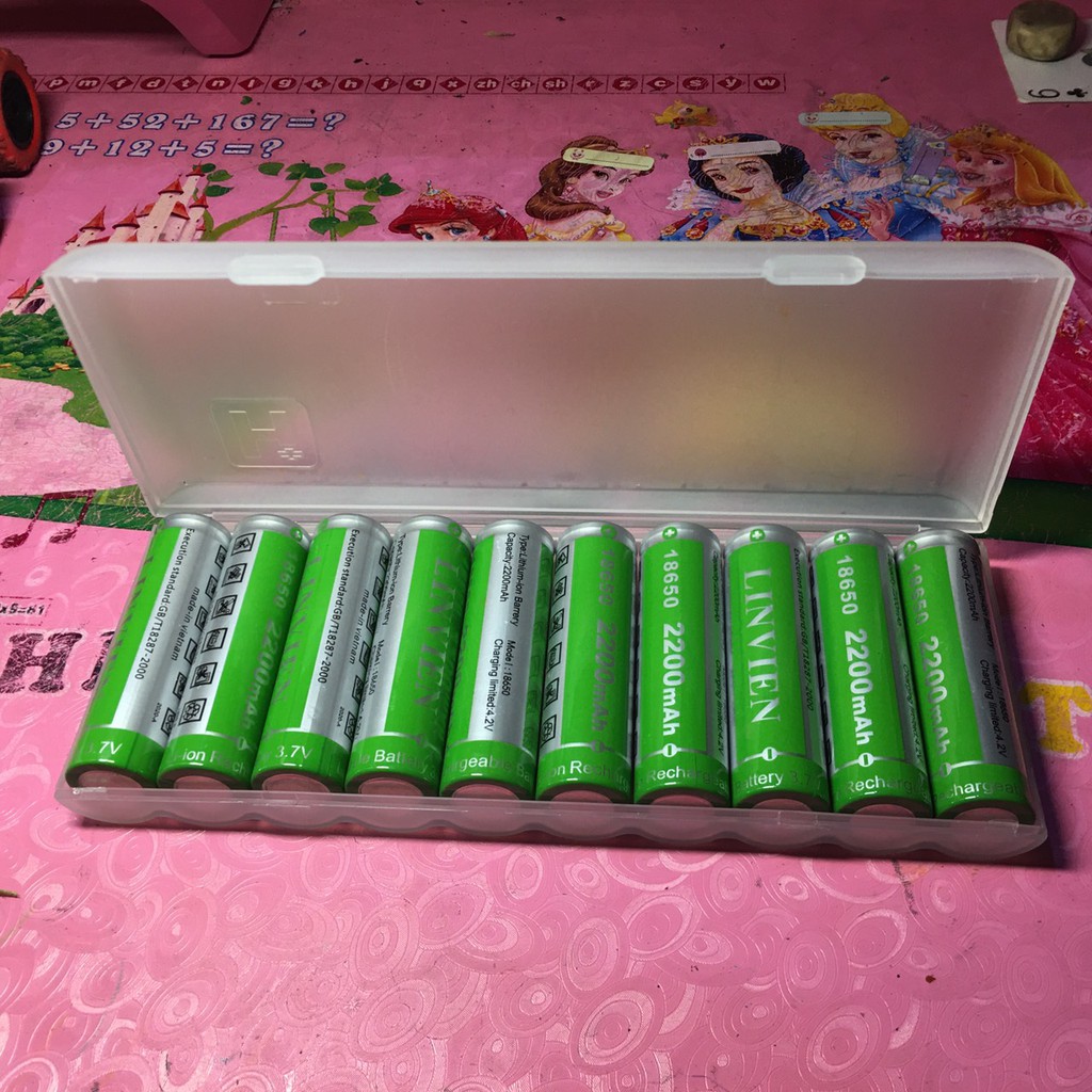 Pin 18650 dung lượng 2200mAh cho các thiết bị dùng pin sạc như quạt cầm tay, đèn pin, sạc dự phòng, đài...