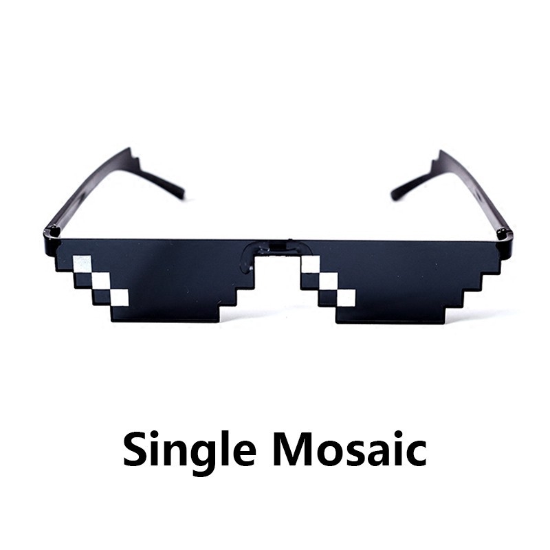 Thanh toán tại chỗ◆8 Bit Pixelated Thug Life Party Eyeglasses Mosaic Eyewear Sunglasses Men Women