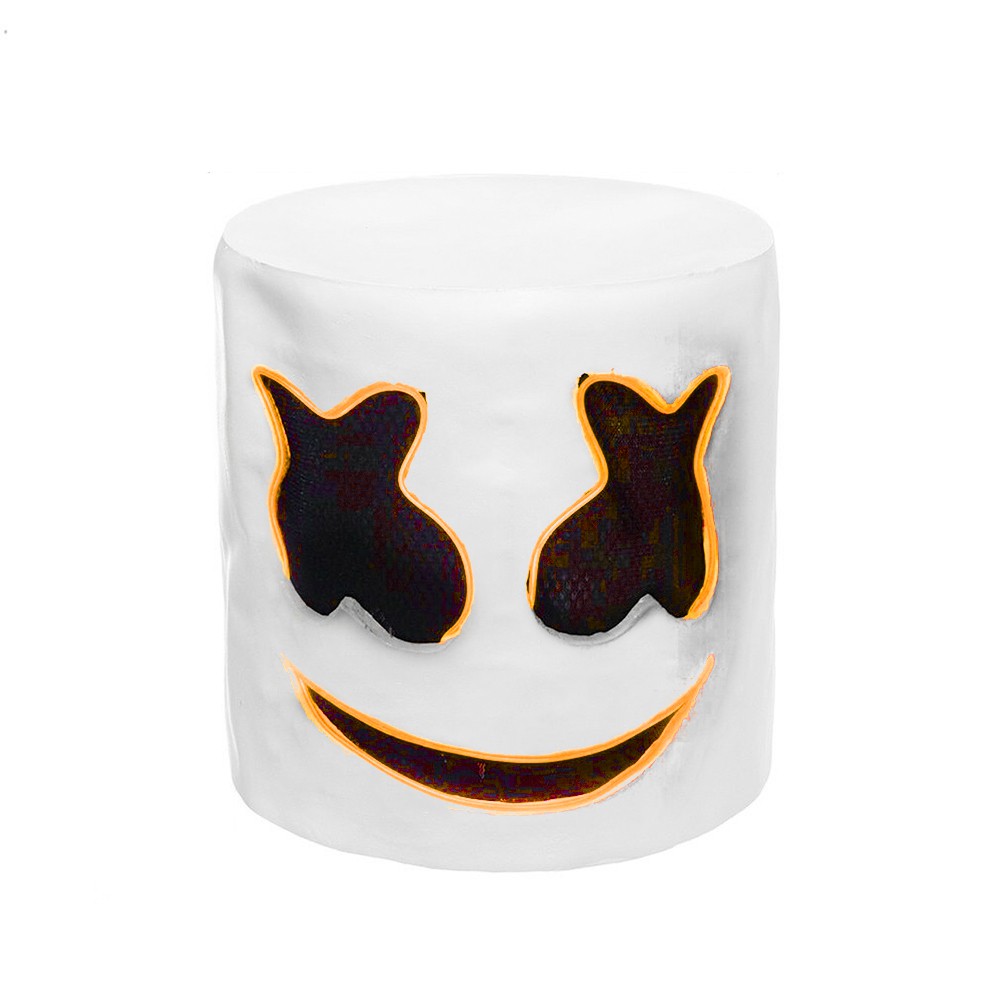 ☻☻☻Ready LED MarshMello DJ Mask Full Head Helmet Halloween Cosplay Mask Bar Music Props UNIO