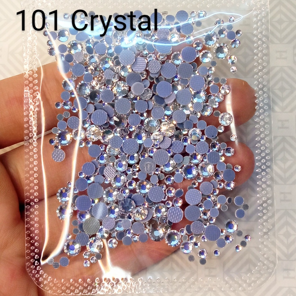 ĐÁ ĐÍNH NAIL -101 CRYSTAL  - TÚI MIX SIZE -ĐÁ CHÂN KEO LƯỚI