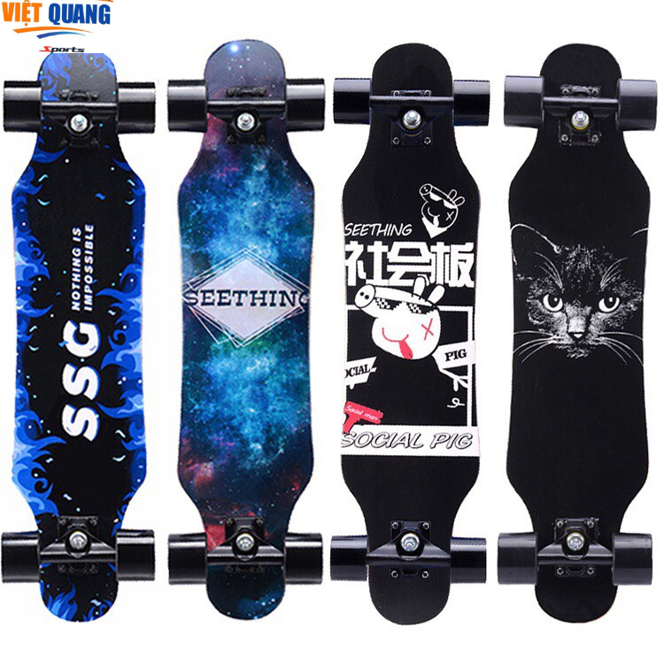 Ván Trượt Dài Thể Thao Mặt Nhám Cỡ Lớn 80cm LongBoard Hiện Đại