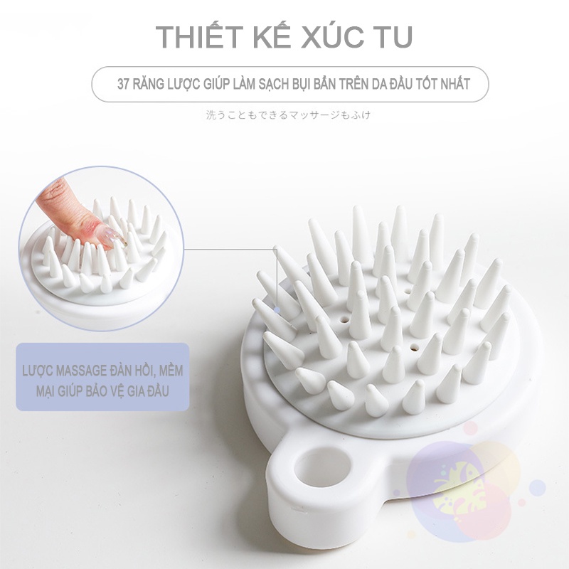 Lược Gội Đầu Massage Silicon Giúp Mát Xa Da Đầu Giảm Rụng Tóc Kích Thích Mọc Tóc