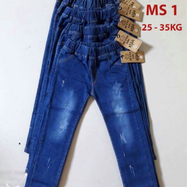 Quần bò dài in hoa chìm bé gái size 20-35kg( 4-8 tuổi)