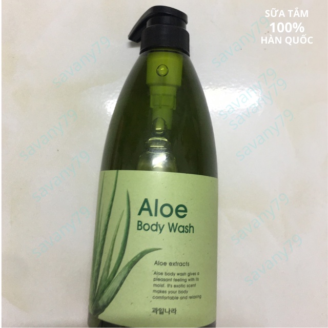 ✔Sữa tắm lô hội làm trắng da Aloe Body Wash 750ml hàng chính hãng Hàn Quốc