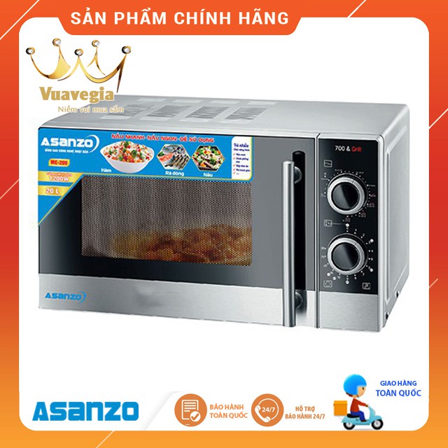 [Mã ELMS05 giảm 5% đơn 300k]Lò vi sóng đa năng Asanzo ME-20V (20 lít) _ ME-20V