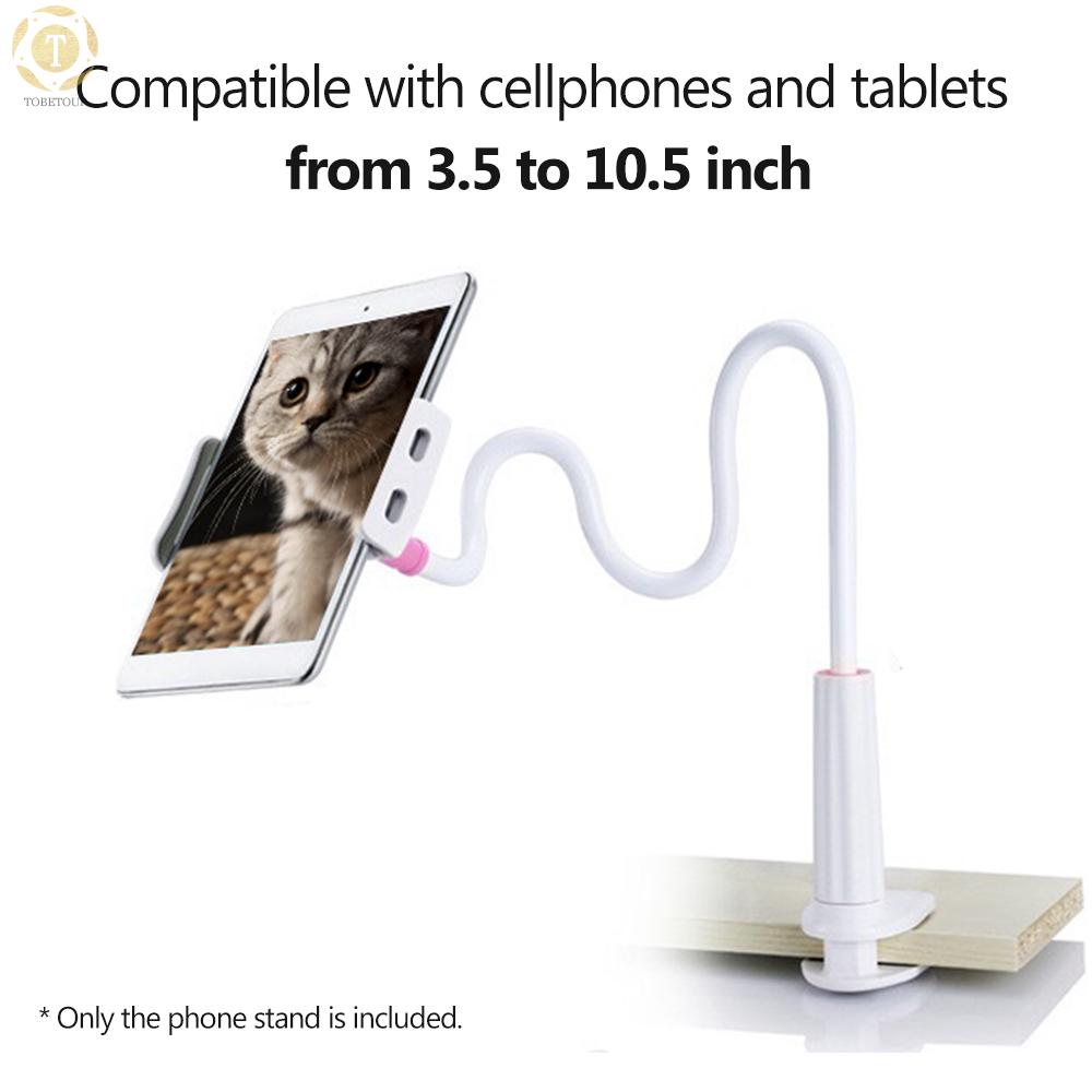 Shipped within 12 hours】 Lazy Phone Stand Desk Bedside Phone Support for Online Course Teaching and Live Stream Compatible with Cellphones and Tablets from 3.5 to 10.5 Inches Bracket [TO]