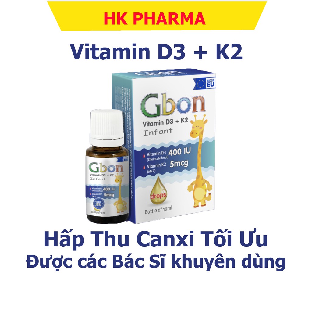 Vitamin D3 + K2 GBON Nhập Khẩu Chính Hãng Từ Châu Âu