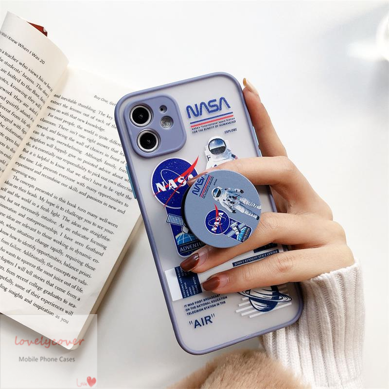 Ốp Lưng Chống Sốc In Chữ Nasa Có Giá Đỡ Thời Trang Cho Samsung A51 A50 A50S A30S A31 A21S A11 A71 A01 A20S A20 A30 M10S M31 J2 Prime J7 Prime