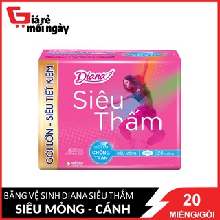 Băng vệ sinh Diana Siêu thấm siêu mỏng cánh 20 miếng/gói
