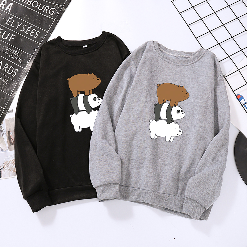 Áo nỉ cổ tròn in hoạt hình We Bare Bears B874