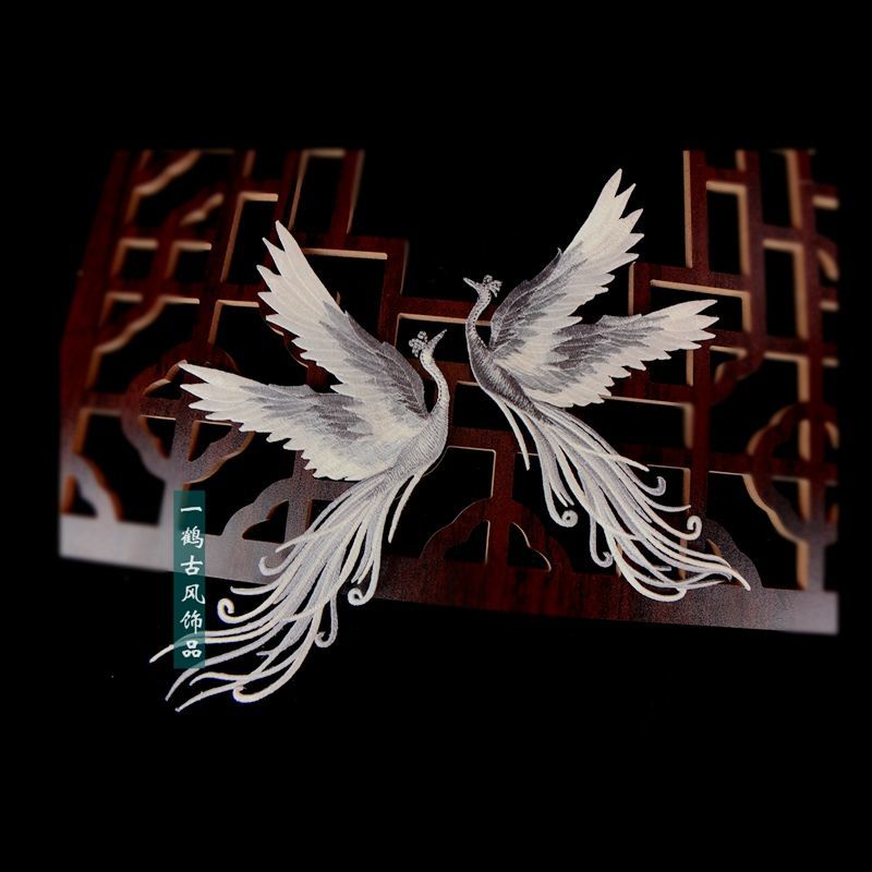 [Aishang Trang Sức Đẹp] Kẹp Tóc Hình Chim Phượng Hoàng Siêu Cổ Tích {Phoenix.}Phụ Kiện Kẹp Tóc Hán Phục Cổ Điển Thêu Họa Tiết Hoa Và Chim Hạc Độc Đáo