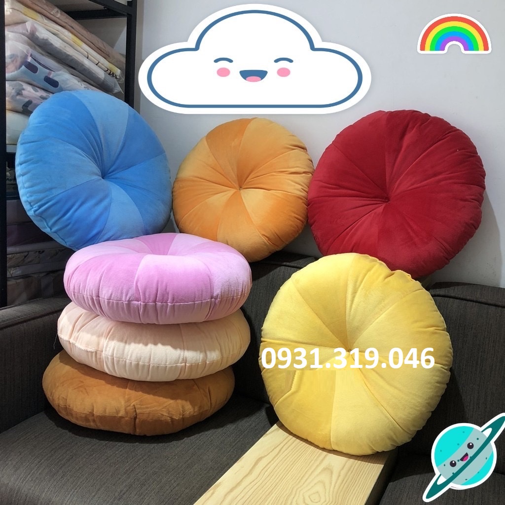 [ SIZE 45CM ] Đệm Ngồi Bệt Hình Tròn Bí Ngô Kiểu Dáng Mới 45cm Vải Nỉ Nhung mềm mịn chuyên decor phòng khách SBK148