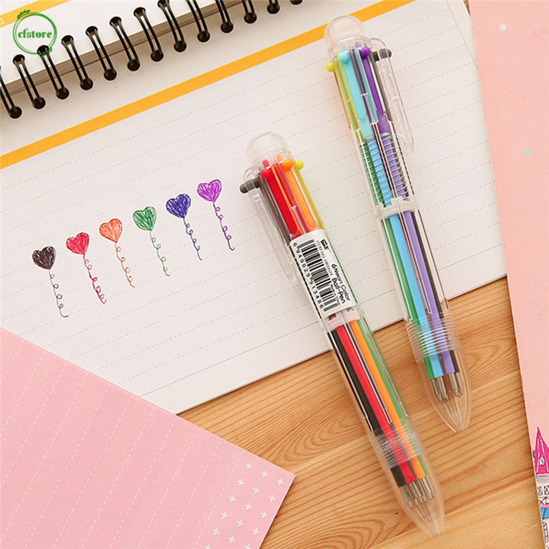 Bút bi 6 trong 1 nhiều màu sắc chất lượng cao