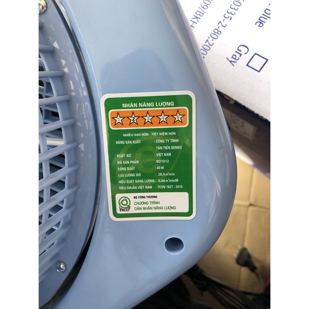 CÓ GRAB Quạt bàn đảo senko BD1012 tặng 10 móc dán tường