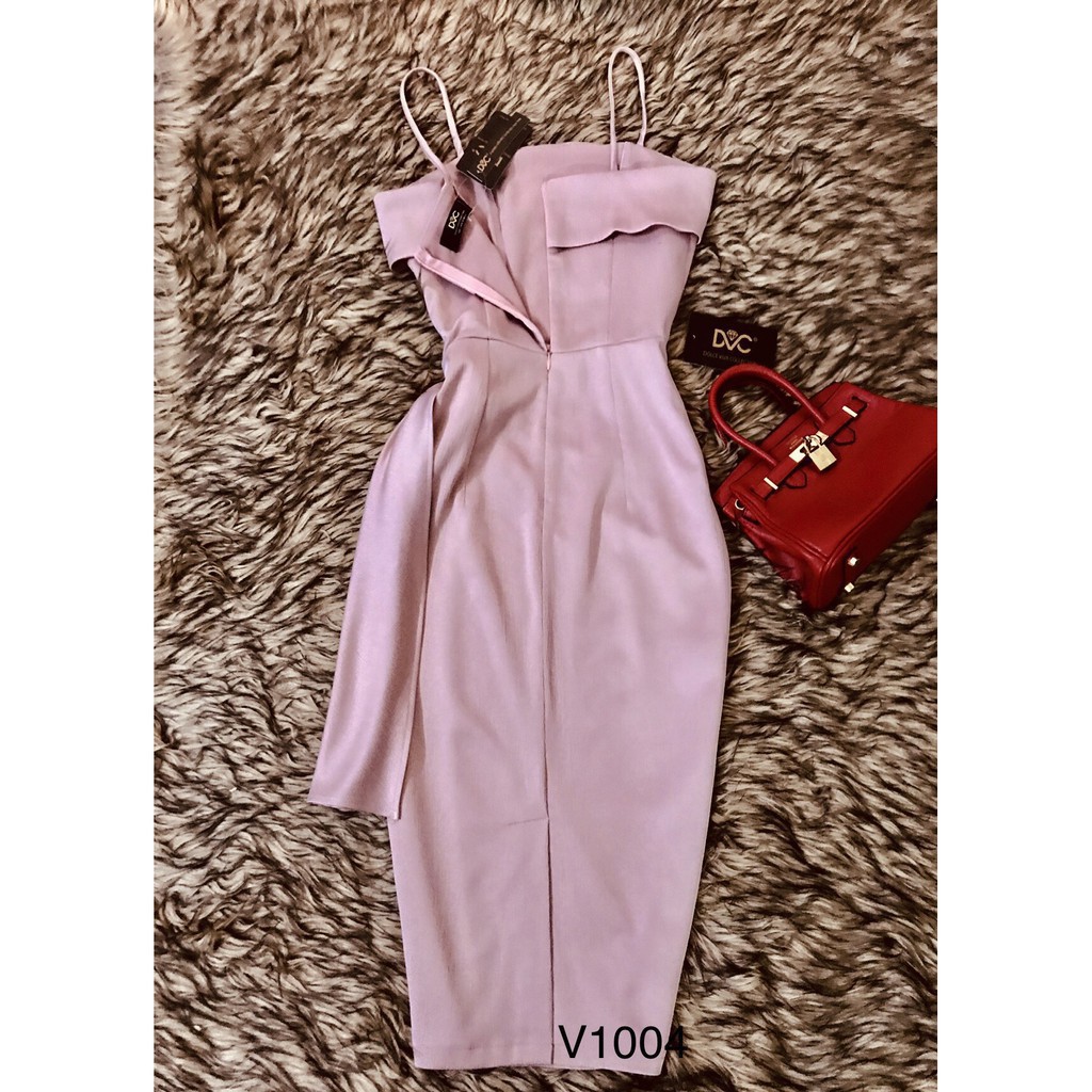 [ xả kho ] MiD Đầm hồng thiết kế cao cấp V1004 Mie Design ảnh thật