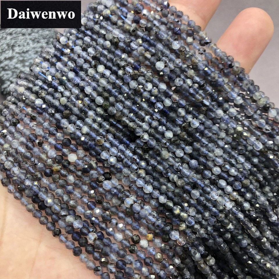Đá tự nhiên Hạt nhỏ Iolite 2 / 3 / 4mm Cắt mặt Đá quý DIY tỏa sáng