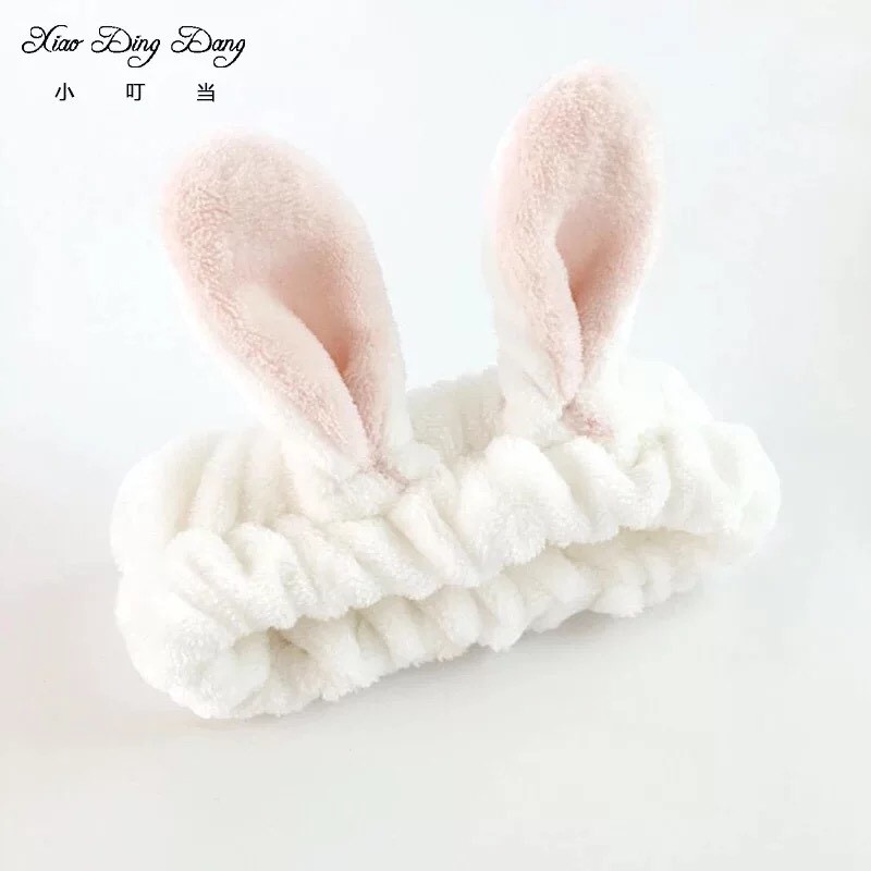 Băng đô rửa mặt cute  Bờm tai thỏ tai mèo 3D trang điểm dễ thương [Giao màu ngẫu nhiên]