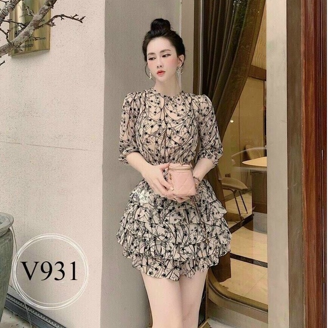 Đầm Nữ Dự Tiệc Dạo Phố,váy Xòe Tay Phồng Thiết Kế Họa Tiết Bông Sương Sexy Sang Chảnh Thời Trang [XM MINH PHÚC]