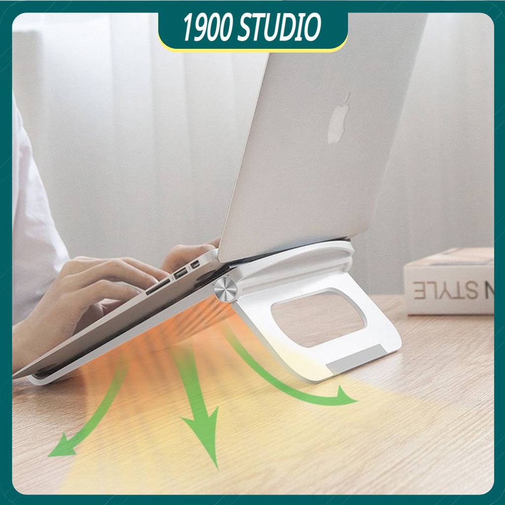 Giá kê tản nhiệt laptop, macbook bằng nhựa ABS cao cấp, điều chỉnh độ cao thấp của máy