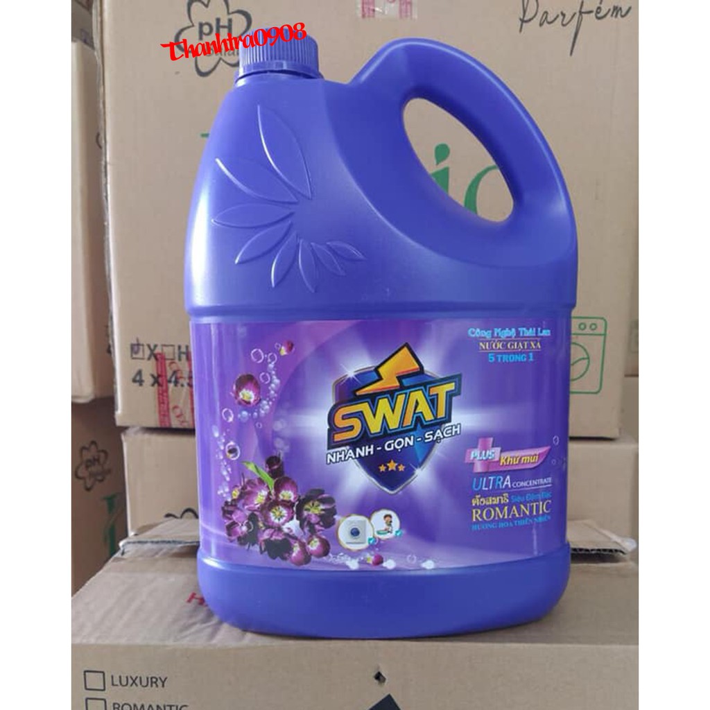 Nước giặt xả hương nước hoa Swat,can 3.8kg