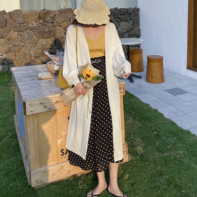 Áo Cardigan Dệt Kim Tay Dài Oversize Cho Nữ 33383