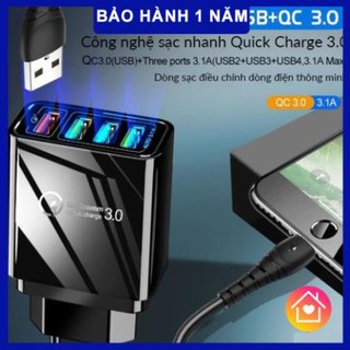 Củ sạc siêu nhanh hỗ trợ Quick Charge QC3.0 - 4 Cổng USB