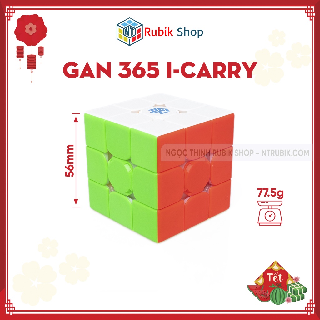 Rubik Gan i Carry kết nối với điện thoại Stickerless (Có Nam Châm) - Hộp Mới