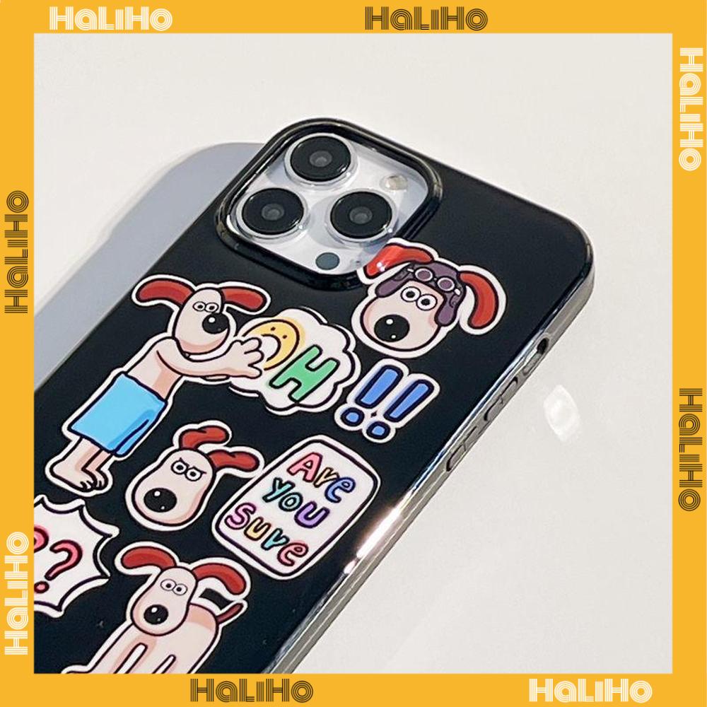iPhone Case Silicone Soft Case Black Glossy Candy Case Shockproof Protection Camera Cartoon Cute Dog Compatible For iPhone 11 Pro Max 13 Pro Max 12 Pro Max 7Plus xr XS Max