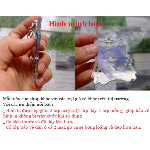 Móc Khóa đáng yêu nhân vật Genshin Impact - Raiden Ayato Ayaka Yae Kokomi Shinobu Yoimiya Zhongli Xiao Childe Ganyu Klee