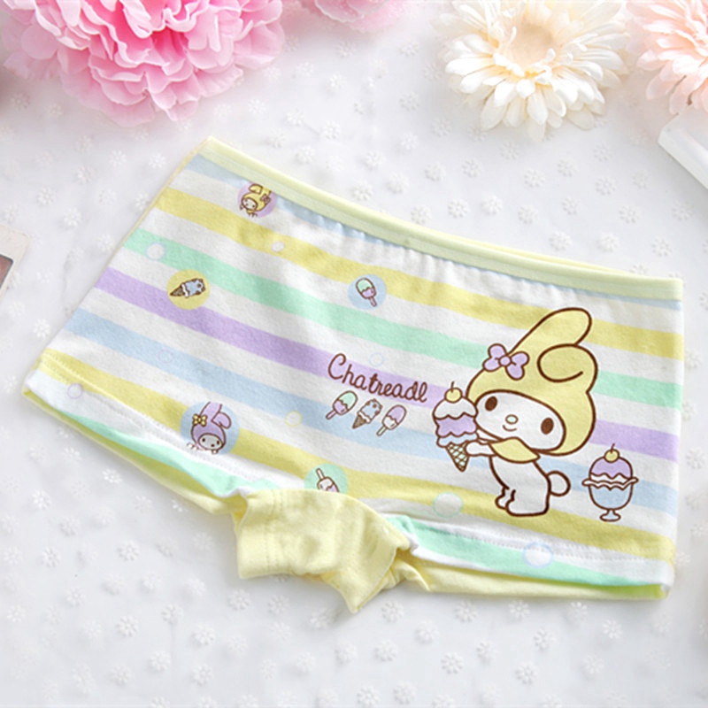 1 Quần Lót Boxer Vải Cotton Thoáng Khí In Hình Thỏ Hoạt Hình Cho Bé Gái