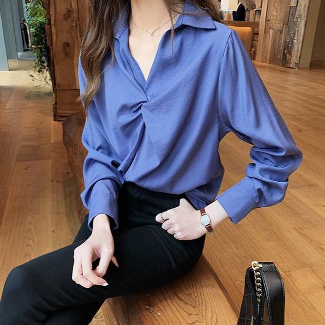 Áo Sơ Mi Trắng Dáng Rộng Phong Cách Phương Tây Thời Trang Cho Nữ