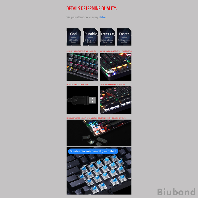 Bàn Phím Cơ Gaming Có Đèn Led Cầu Vồng | BigBuy360 - bigbuy360.vn