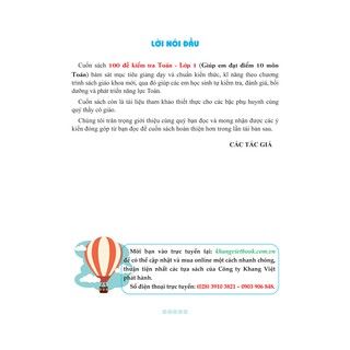 100 Đề Kiểm Tra Toán (Lớp 1, 2, 3, 4, 5)