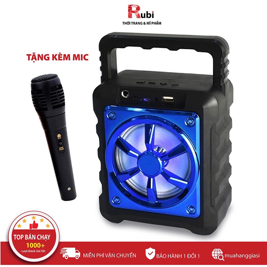 Loa bluetooth karaoke mini có mic 106 hát dây dài 3m công suất lớn âm thanh siêu hay bass mạnh Bảo hành 1 đổi 1