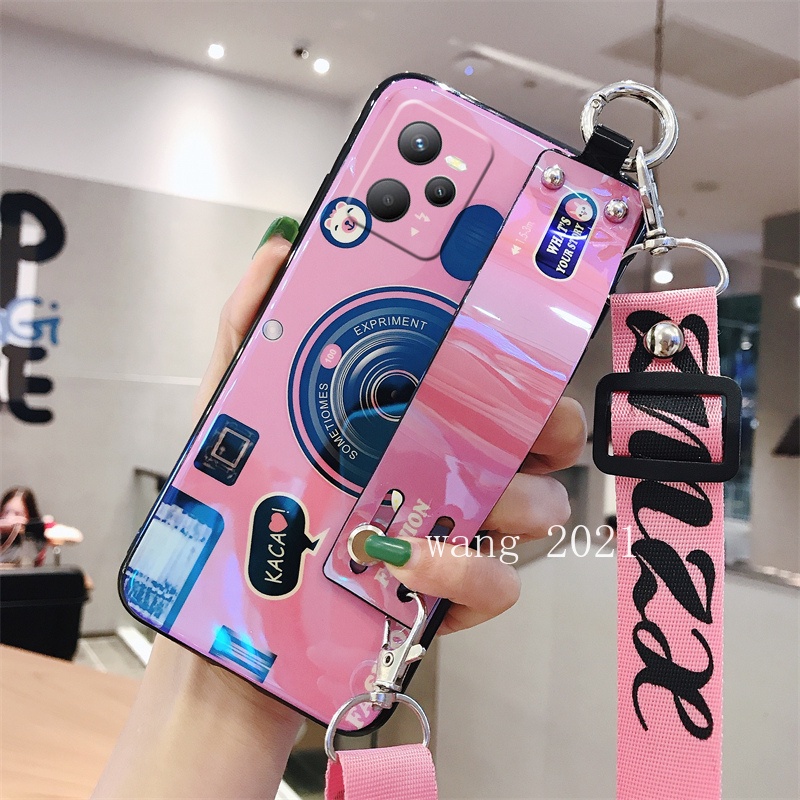 Ốp Điện Thoại Mềm Hình Máy Ảnh Có Dây Đeo Cho Realme C35 Narzo 50A Prime / Realme Narzo 50 50i Realme 9 Pro +Plus 9Pro 8i 9i